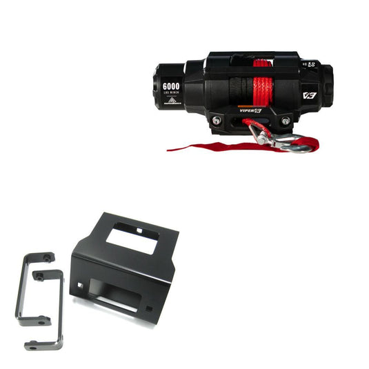 Viper 6000lbs V3 Winch Red Rope With Mount For Polaris Sportsman 450 2016-2020