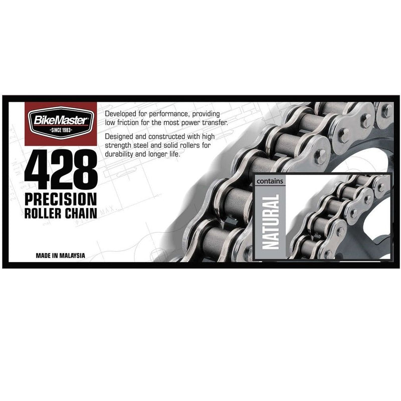 Load image into Gallery viewer, BIKEMASTER 428 Precision Roller Chain 120 Natural
