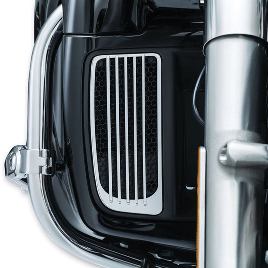 Kuryakyn Chrome Radiator Grills Lower Fairing Twin Cooled Harley Touring 14-2017