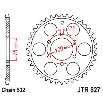 JT Sprockets Rear Steel Sprocket 42 Tooth 42T 532 Chain For Suzuki GSXR1100 WR 1993-1994 JTR827.42