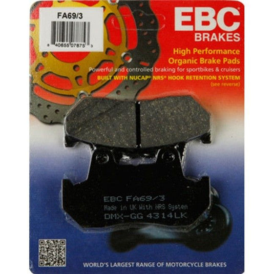 EBC Brake Pad Rear Kit FA69/3 for Honda Gold Wing 1200/I/A (5MM Rotor) 1984-1985