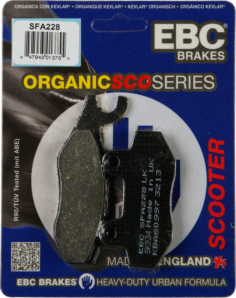 Load image into Gallery viewer, EBC 1 Pair Premium SFA Organic OE Replacement Brake Pads MPN SFA228
