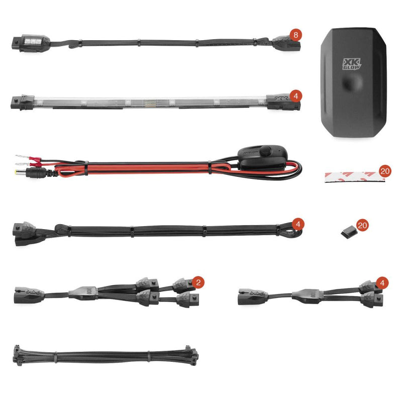 Load image into Gallery viewer, XK Glow 8 Pod 4 Strip Standard Light Kit - KS-MOTO-STANDARD

