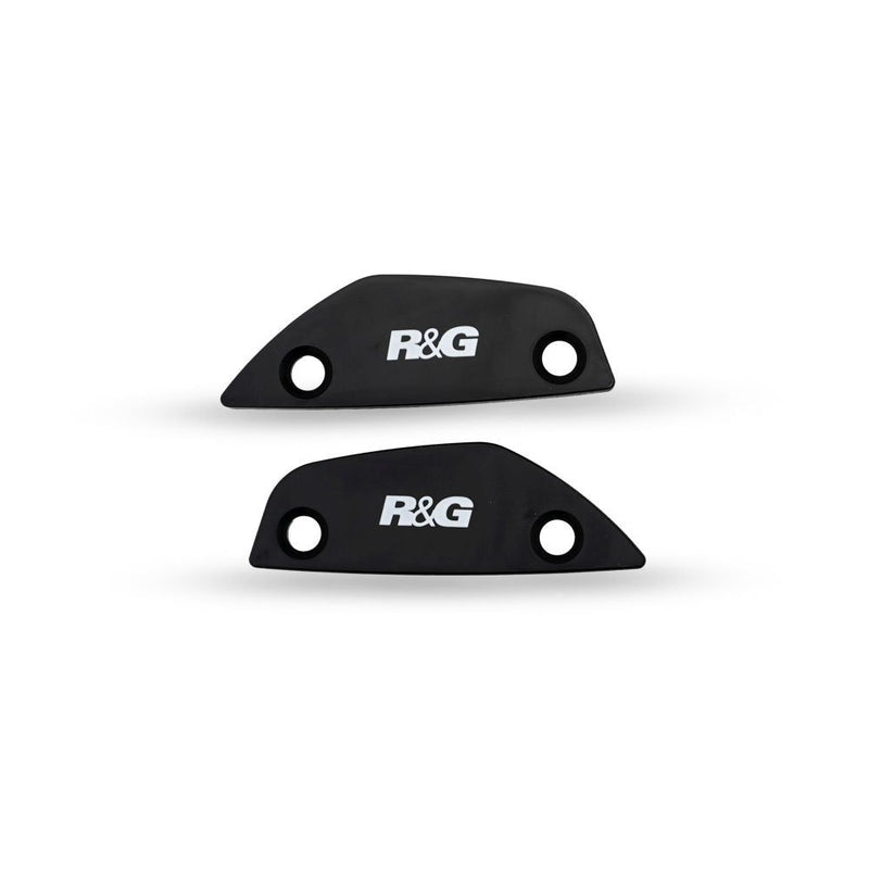 Load image into Gallery viewer, R&amp;G Racing Black Mirror Delete Blanking Plates For 2023-2024 CF-Moto 450SR
