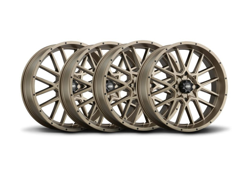 Load image into Gallery viewer, ITP Set of Four Storm Series Hurricane Wheels Bronze 15x7 4/137 5+2
