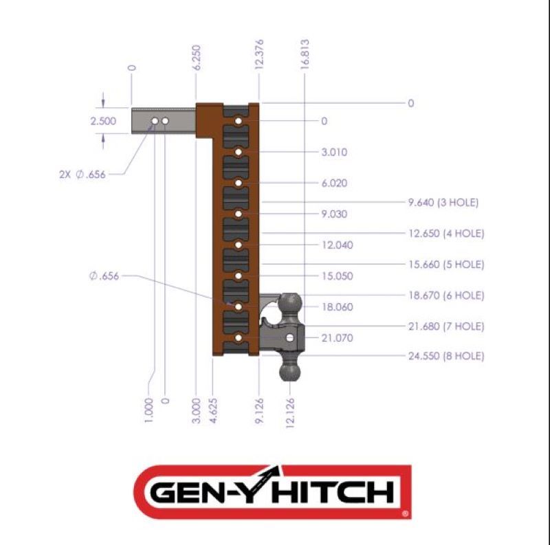 Load image into Gallery viewer, GEN-Y HITCH, MEGA-DUTY 2.5 Shank 9 Drop 21K Hitch &amp; GH-061 Versa-Ball &amp; GH-062 Pintle Lock
