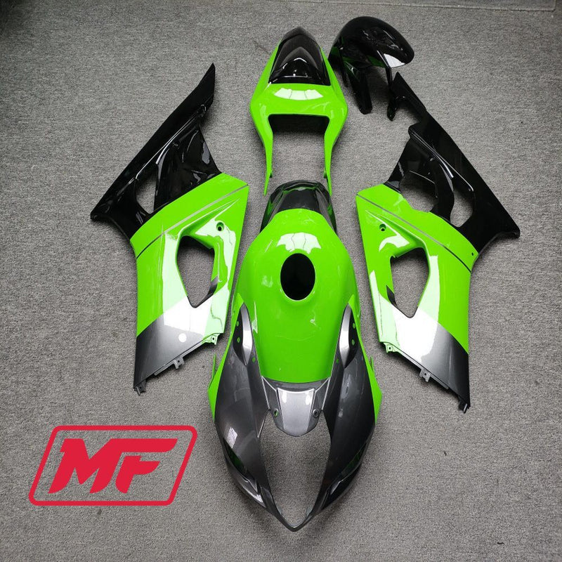 Load image into Gallery viewer, Monster Fairings Full Kit Suzuki GSXR1000 03-04 Gloss Green Black Grey + Windshield + Gas Tank Cover
