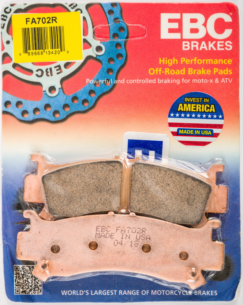 Load image into Gallery viewer, EBC 1 Pair Sintered R Series Heavy-Duty Brake Pads MPN FA702R
