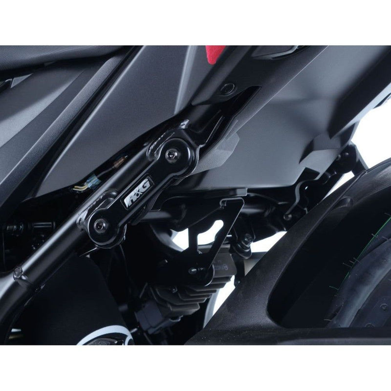 Load image into Gallery viewer, R&amp;G Racing Black Rear Foot Rest Delete Blanking Plates For 2011-2018 Suzuki GSR750
