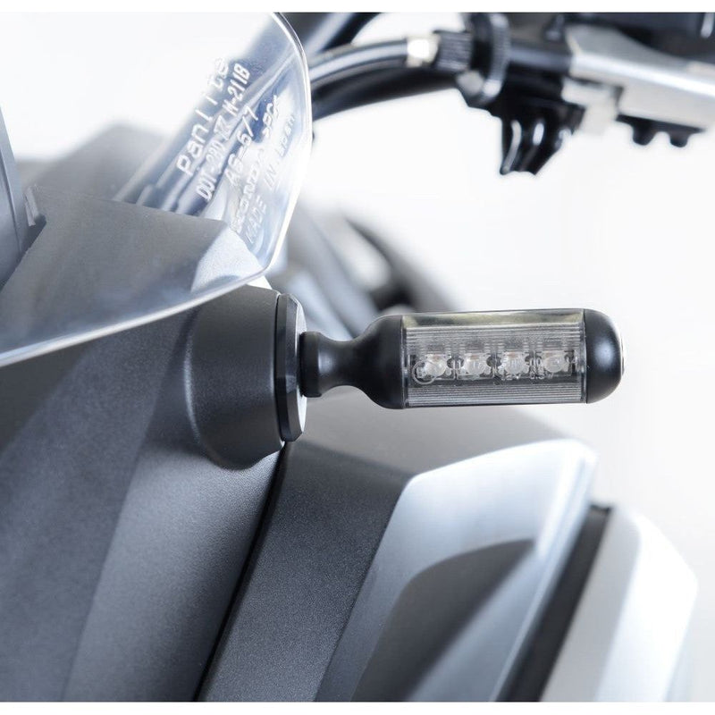 Load image into Gallery viewer, R&amp;G Racing Black Front Indicator Adapter Kit For 2018-2020 Honda NC750X
