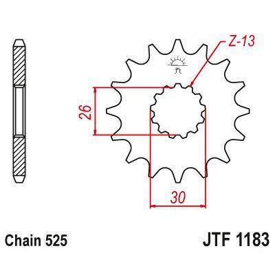 JT Sprockets Front Steel Countershaft Sprocket 18 Tooth 18T 525 Chain