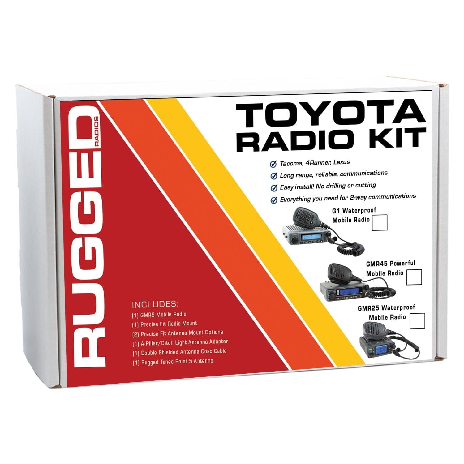 Rugged Radios Toyota Tacoma, 4Runner, Lexus Two-Way GMRS Mobile Radio Kit