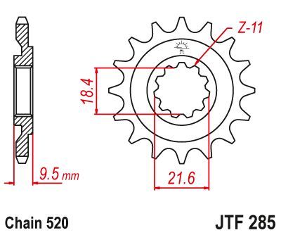 Load image into Gallery viewer, JT Sprockets Front Steel Countershaft Sprocket 13 Tooth 13T 520 Chain JTF285.13
