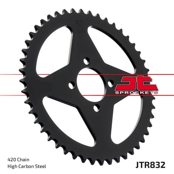 JT Sprockets Rear Steel Sprocket 42 Tooth 42T 420 Chain For Yamaha DT50 MX Auto 1988-1990 JTR832.42