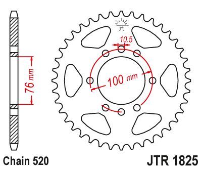 Load image into Gallery viewer, JT Sprockets Rear Steel Sprocket 42 Tooth 42T 520 Chain JTR1825.42
