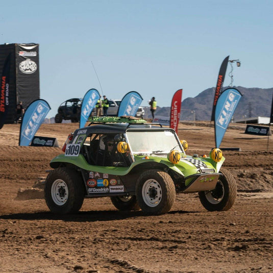 KC HiLiTES Cover; Retro 6" Vinyl Yellow w/ Black KC Soft (pr) 5101