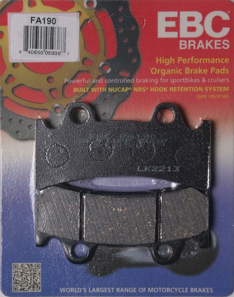 Load image into Gallery viewer, EBC 1 Pair Premium SFA Organic OE Replacement Brake Pads MPN FA190
