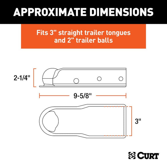 QuickPin No-Latch 2" Trailer Coupler (3" Channel, 3,500 lbs)