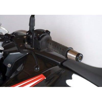 Load image into Gallery viewer, R&amp;G Racing Black Bar End Sliders For 2012-2013 Husqvarna TR650 Strada
