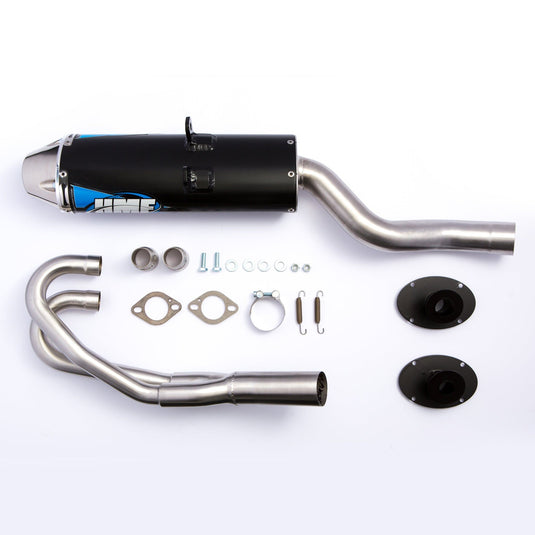 HMF Racing Black Competition Full System Exhaust for Polaris Outlaw 500 06-07 End Cap- Euro-Polished