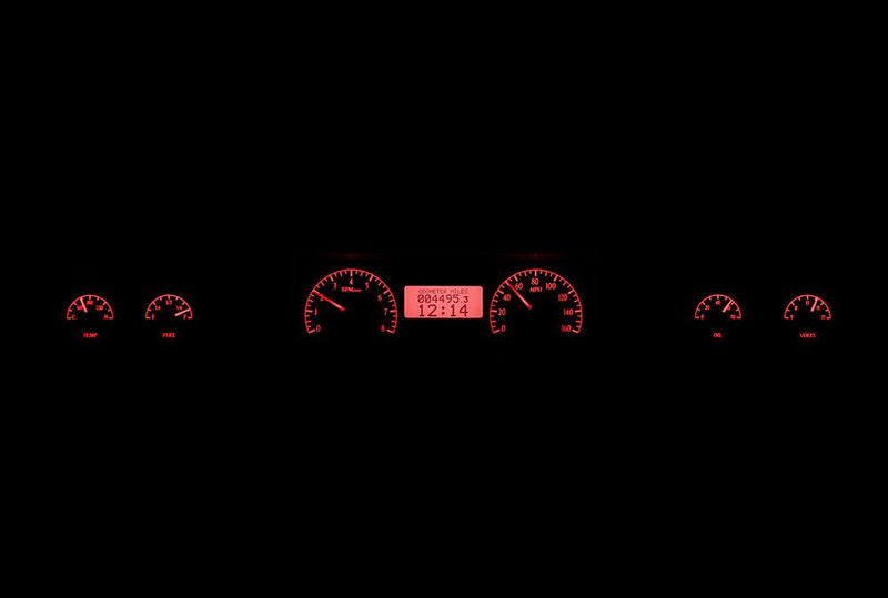 Load image into Gallery viewer, Dakota Digital 1973-1977 Chevrolet Malibu/Monte Carlo/El Camino/GMC Sprint VHX Black Red Display Square Gauge Kit VHX-73C-MAL-K-R
