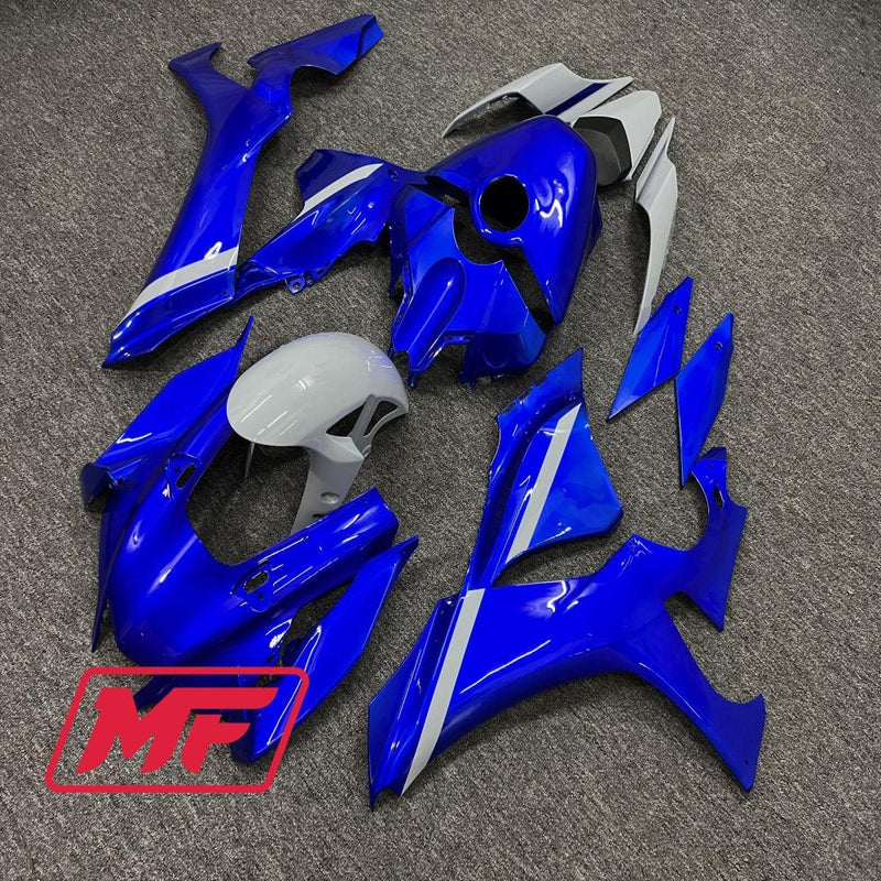Load image into Gallery viewer, Monster Fairings Full Kit Yamaha R1 20-23 Gloss Blue and Grey + Windshield + Gas Tank Cover
