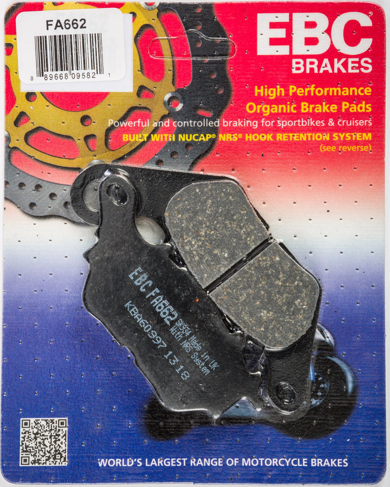 Load image into Gallery viewer, EBC 1 Pair FA Series Organic Replacement Brake Pads MPN FA662
