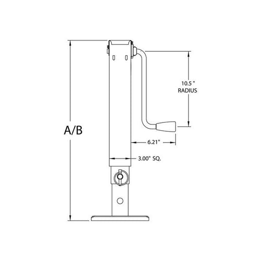 Bulldog Square Tube Trailer Jack