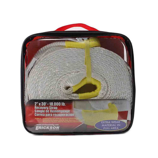 Erickson 2 inch x 30 Foot Recovery Strap with Looped Ends - 18,000 Breaking Strength