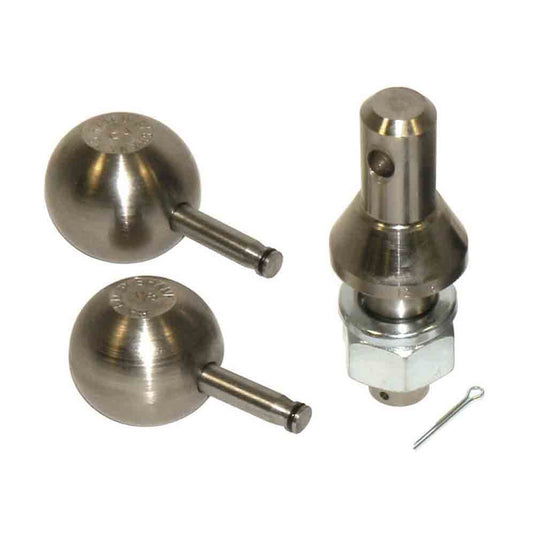 Convert-A-Ball Stainless Steel 2-Ball Set - 1-7/8 and 2 Inch Balls - 1 Inch Shank