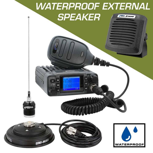Rugged Radios Adventure Radio Kit - GMR25 Waterproof GMRS Mobile Radio Kit and External Speaker RK-GMR25-SPK
