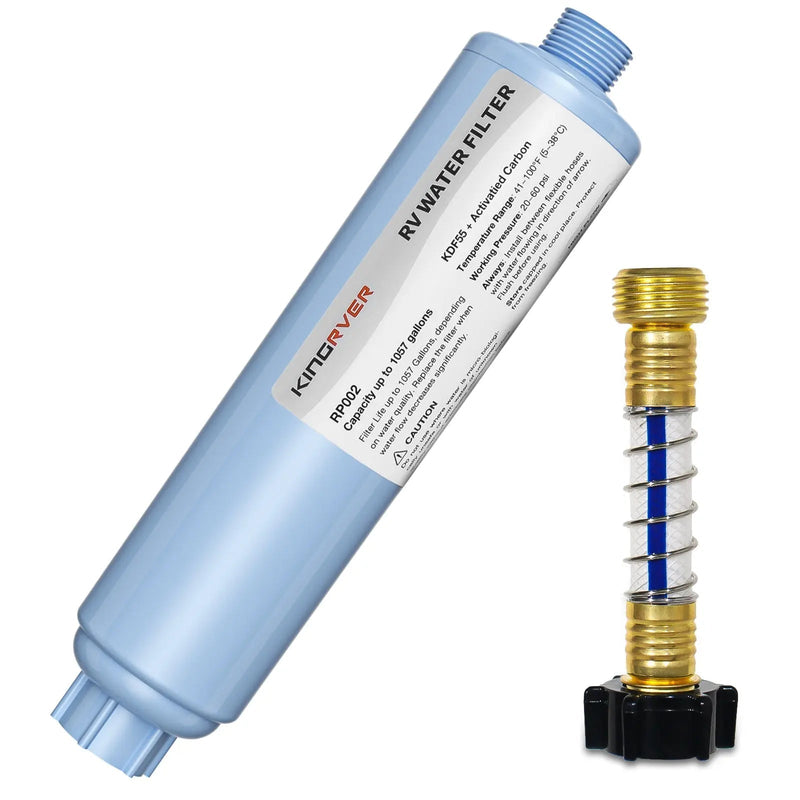 Load image into Gallery viewer, RV Camper Inline Water Filter Reduce Chlorine Camping Water Hose Filter
