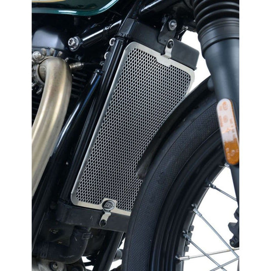 R&G Racing Silver Aluminum Radiator Guard For 2017-2020 Triumph Bonneville Bobber