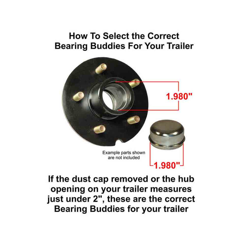 Load image into Gallery viewer, Bearing Buddy Stainless Steel Bearing Protectors with Bras - Pair - 1.980" Diameter
