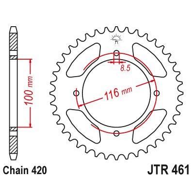 Load image into Gallery viewer, JT Sprockets Rear Steel Sprocket 48 Tooth 48T 420 Chain JTR461.48
