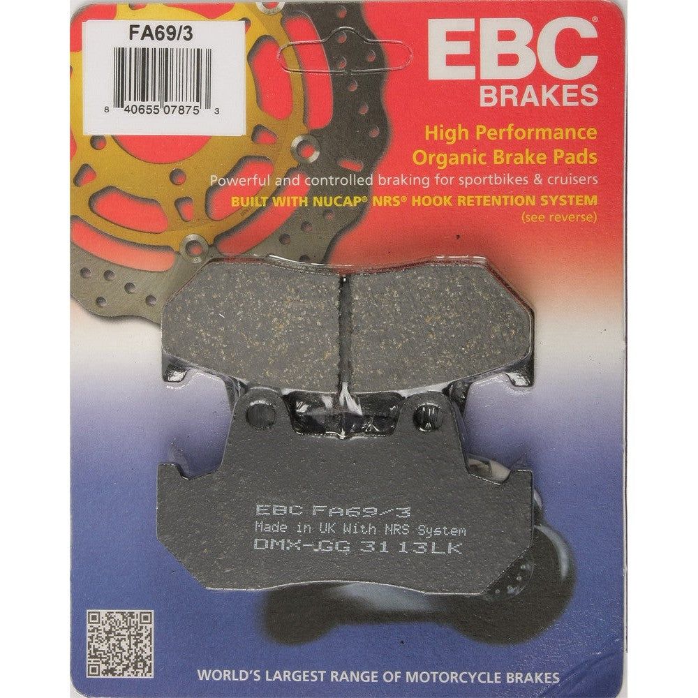 EBC 1 Pair FA Series Organic Replacement Brake Pads MPN FA69/3