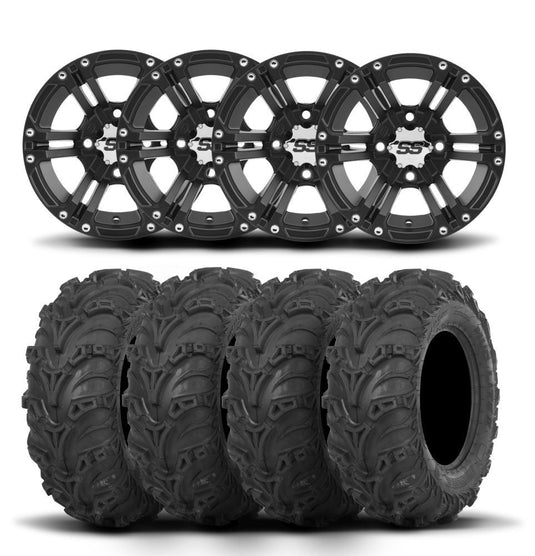 ITP SS212 12" Matte Black Wheels And Mud Lite II Tires [26x11-12]