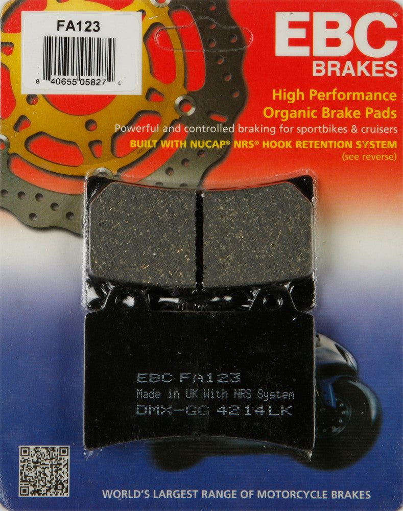Load image into Gallery viewer, EBC 1 Pair FA Series Organic Replacement Brake Pads MPN FA123
