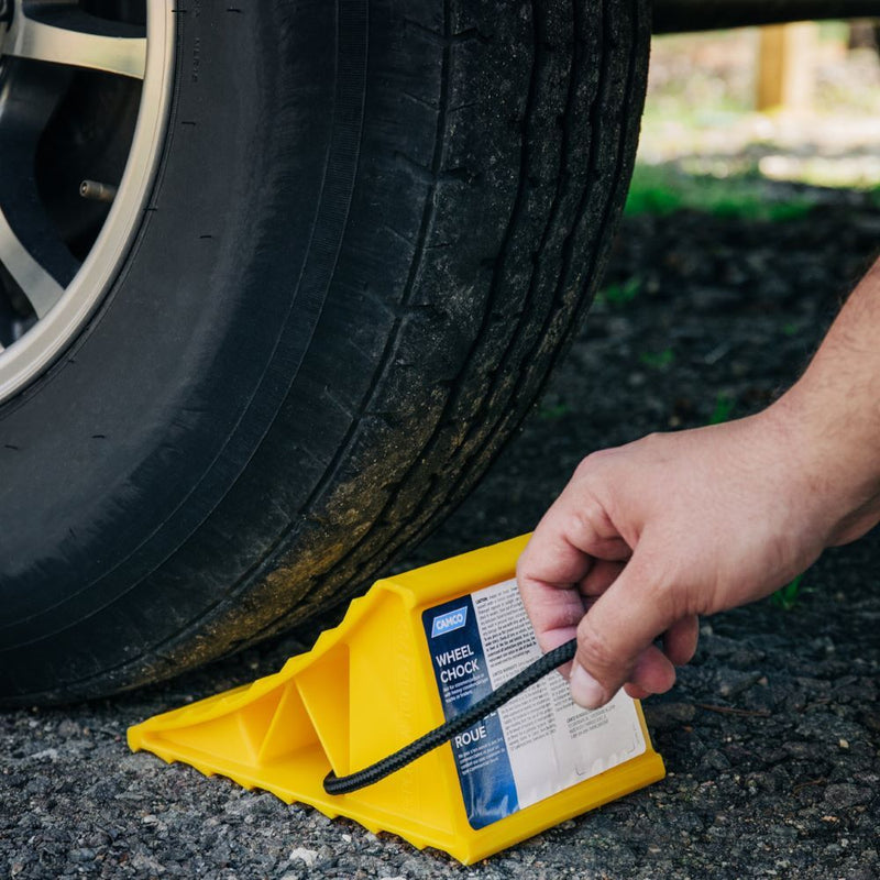 Load image into Gallery viewer, Wheel Chock with Rope Handle, Yellow
