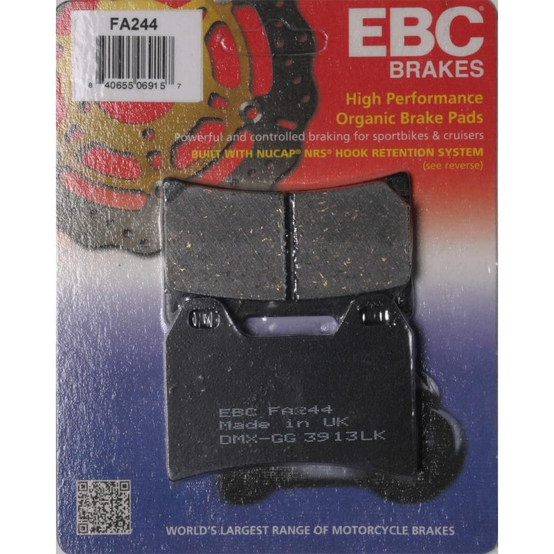 Load image into Gallery viewer, EBC 1 Pair Premium SFA Organic OE Replacement Brake Pads MPN FA244
