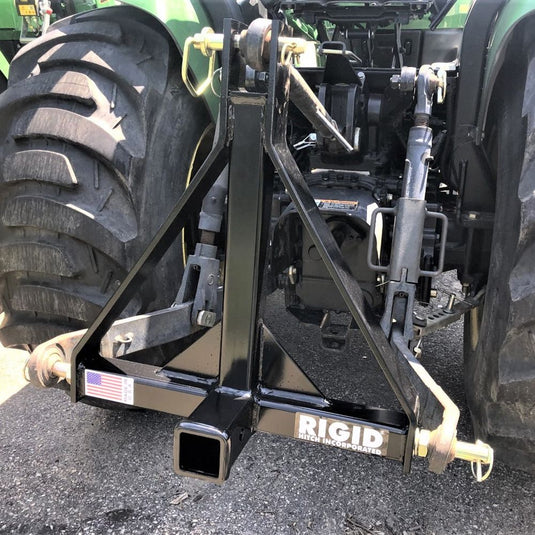 Rigid Hitch (RHA-001) 3-Point Hitch with 2" Receiver, Conversion for Sub-Compact Tractors Equipped with a CAT 1 - Made in USA