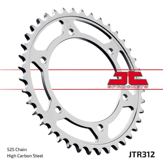 JT Sprockets Rear Steel Sprocket 40 Tooth 40T 525 Chain JTR312.40