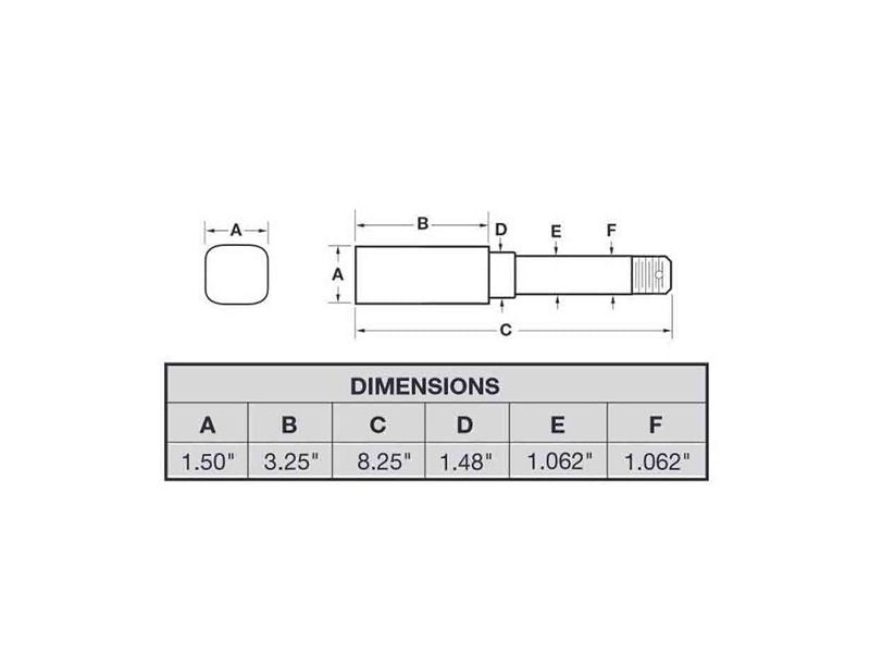Load image into Gallery viewer, Single - 4-Bolt on 4 Inch Hub Assembly with Square Shaft 1-1/16 Inch Straight Spindle &amp; Bearings

