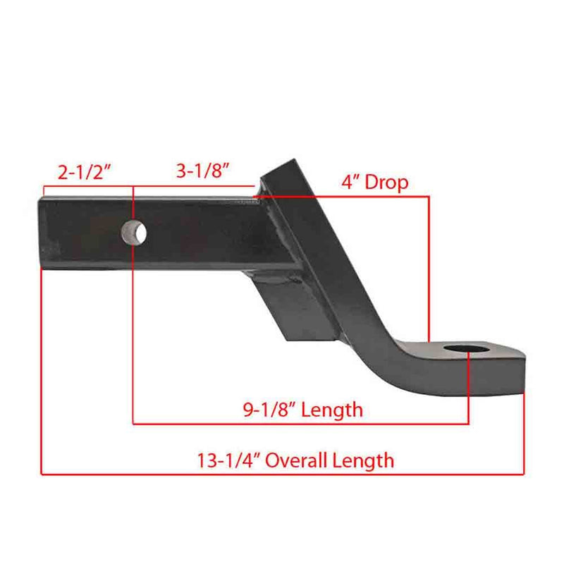 Load image into Gallery viewer, Rigid Hitch Heavy Duty Ball Mount for 2 inch Receivers - 12,000 lbs. Tow Capacity - 4 inch Drop - 3 inch Rise - 9-1/8&quot; Length - Made in USA
