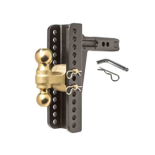 OneMount Dual Ball Adjustable Ball Mount with 2 inch and 2-5/16" Hitch Ball, fits 2-1/2 Inch Receivers