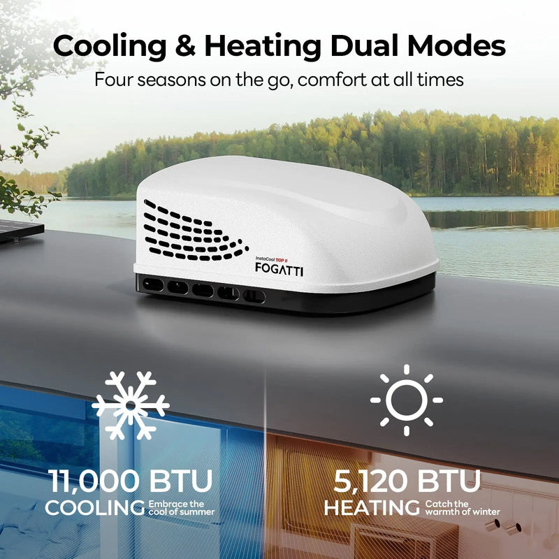 Load image into Gallery viewer, Fogatti InstaCool 11,000 BTU RV Rooftop Air Conditioner | Heat&amp;Cool | Replaceable Non-Ducted RV AC | 115V(AC)
