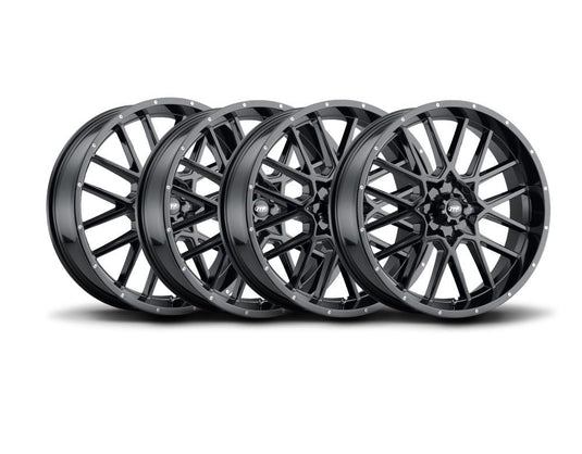 ITP Set of Four Storm Series Hurricane Wheels Matte Black 20x6.5 4/156 4+2.5