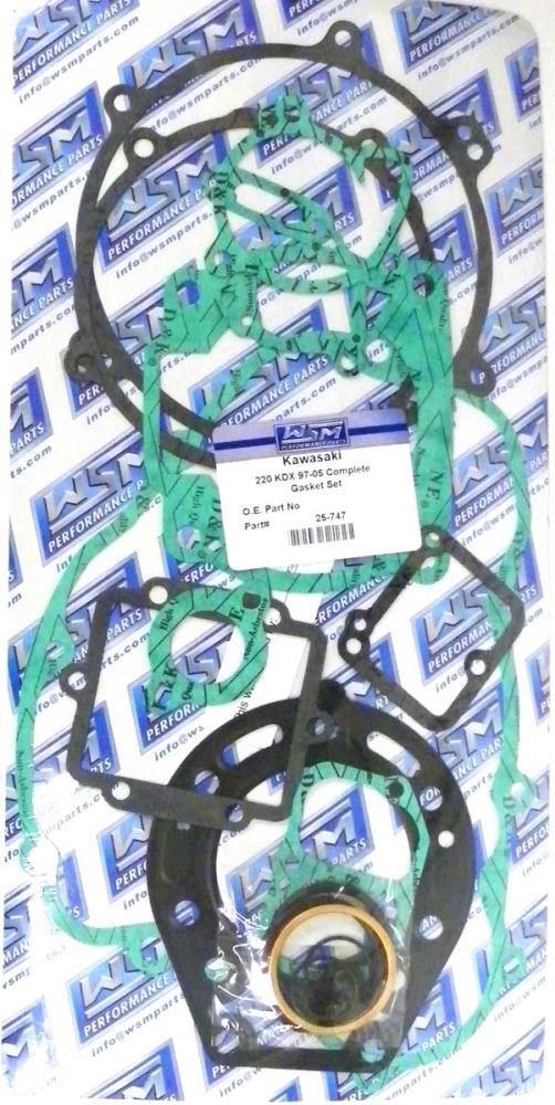 Load image into Gallery viewer, WSM Complete Gasket Kit For Kawasaki 220 KDX 97-05 25-747
