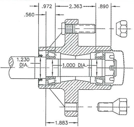 HUB ASSEMBLY (2000) 4-STUD - EZ- PAIR