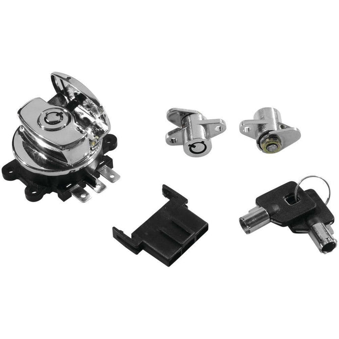 Bikers Choice Ignition Switch and Saddlebag Lock Kit For - 78404 Chrome